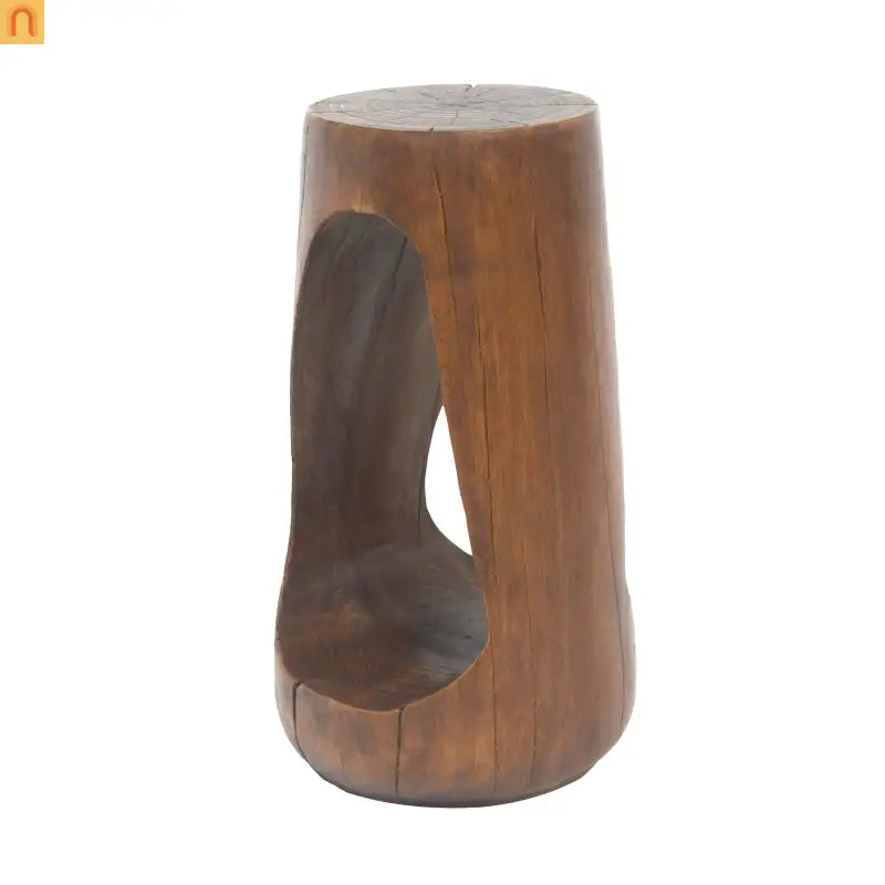 Outdoor End Table MGO Antique Brown Hollow Wood Grain 14.96x26.57in