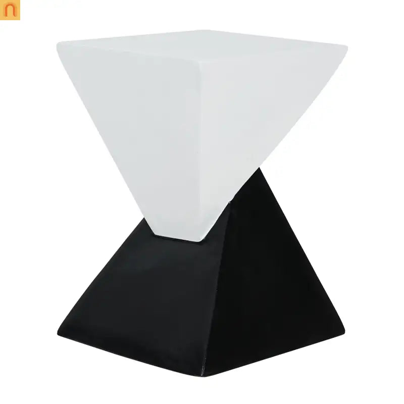 Outdoor Side Table MGO Black White Geometric 12.5x18in