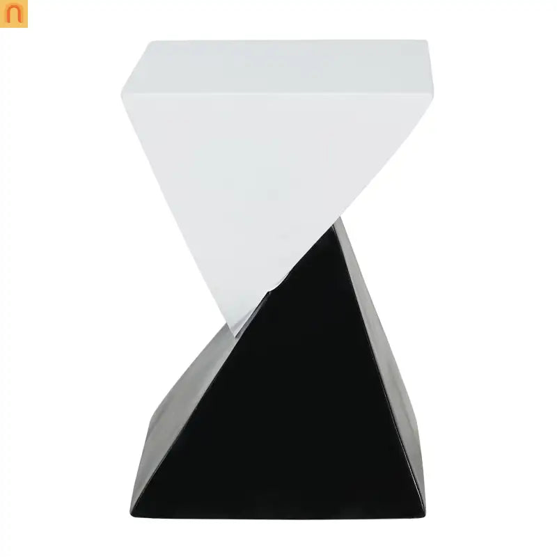 Outdoor Side Table MGO Black White Geometric 12.5x18in