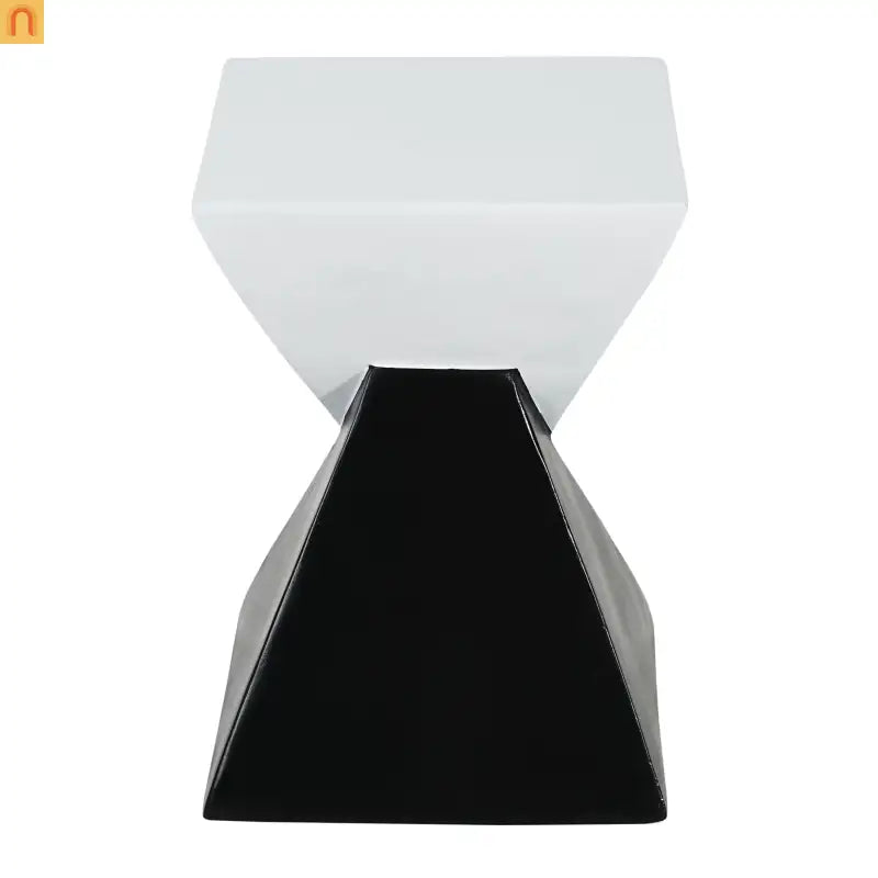 Outdoor Side Table MGO Black White Geometric 12.5x18in