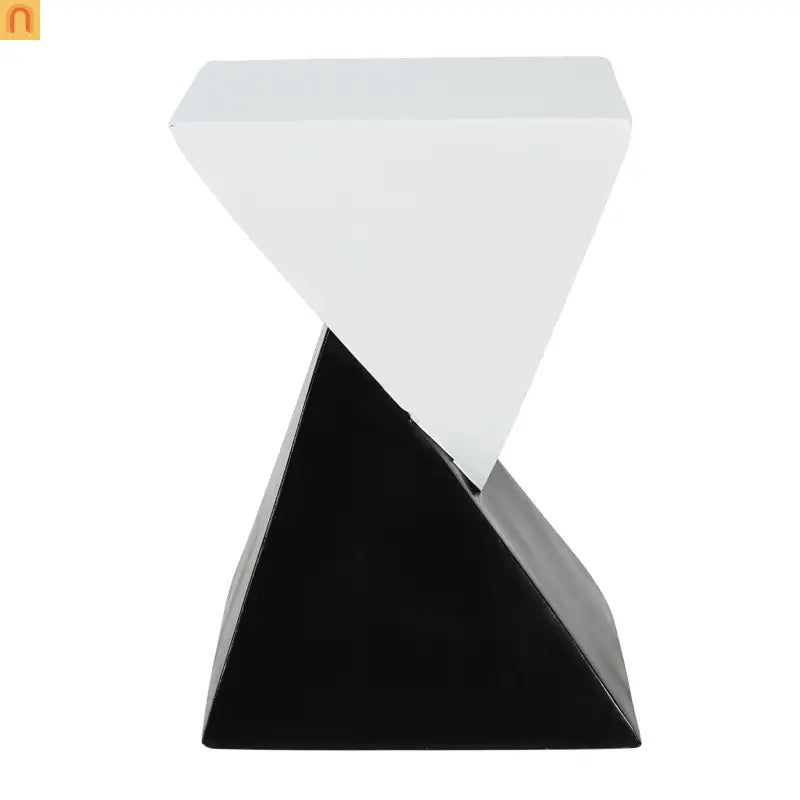 Outdoor Side Table MGO Black White Geometric 12.5x18in