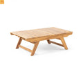 Outdoor Coffee Table Acacia Wood Teak Slat Panel 37L x 24W in