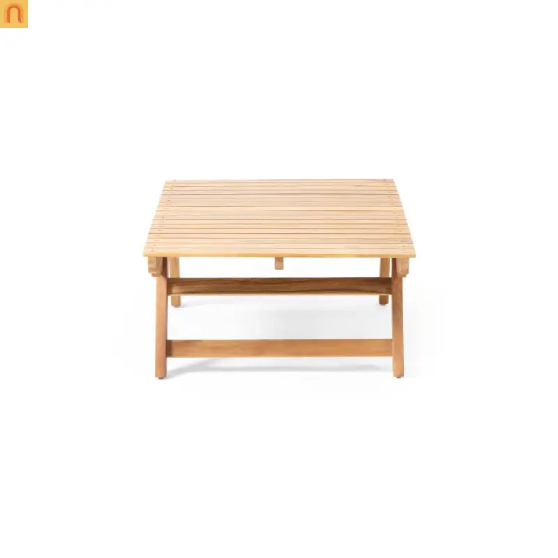 Outdoor Coffee Table Acacia Wood Teak Slat Panel 37L x 24W in