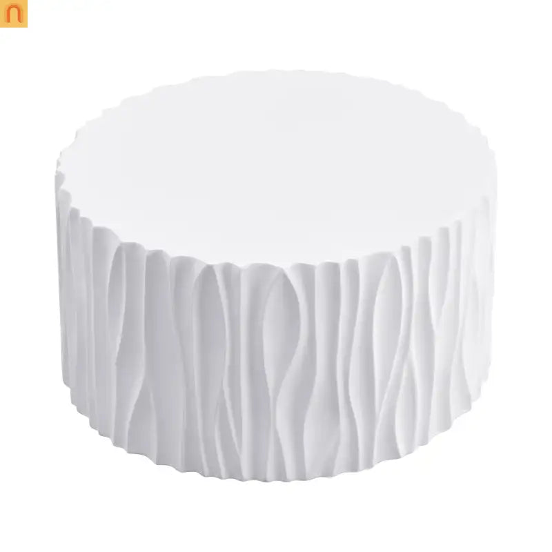 Outdoor Round Coffee Table 26.8" White Wavy