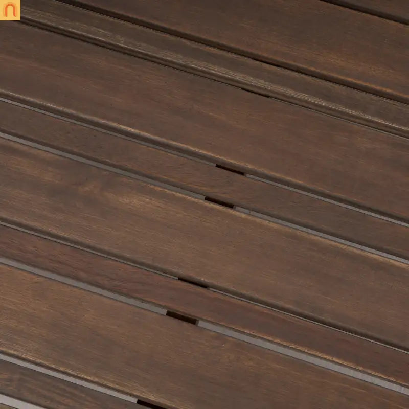 Outdoor Coffee Table Square Acacia Wood Gray Slat Panel 29.5in