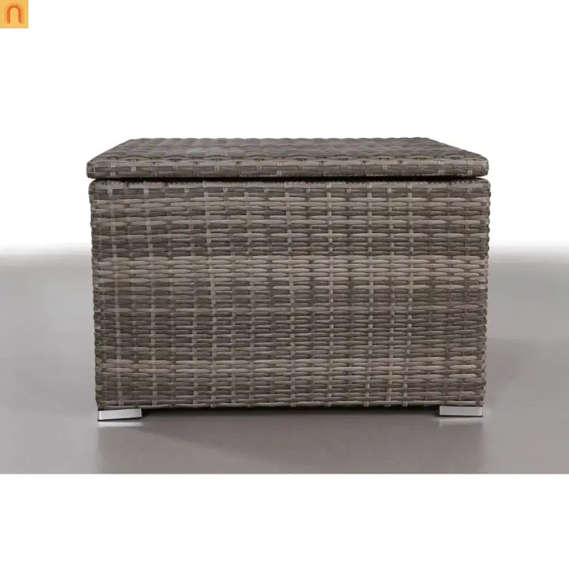 Outdoor Storage Side Table Wicker Gray 33x33x22 In Scratch Free