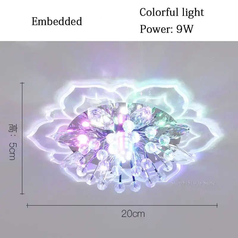 Colorful crystal flower ceiling light fixture for living room