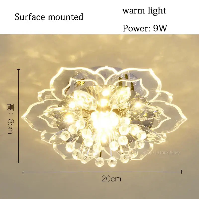 Colorful crystal flower ceiling light fixture for living room