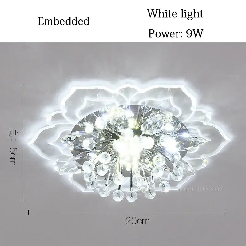 Colorful crystal flower ceiling light fixture for living room