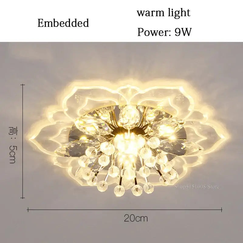 Colorful crystal flower ceiling light fixture for living room