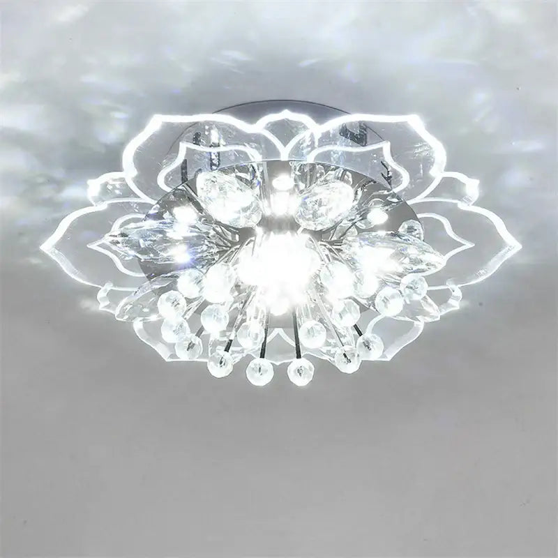 Colorful crystal flower ceiling light fixture for living room
