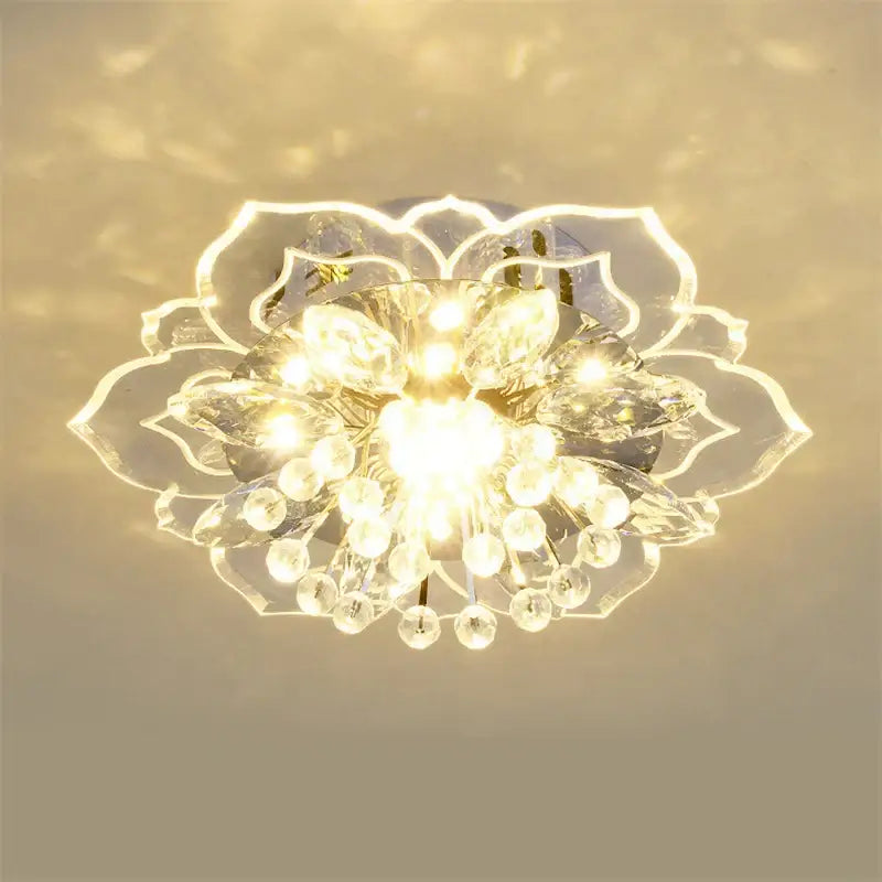 Colorful crystal flower ceiling light fixture for living room