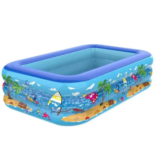 Mandotos Colorful Kids Inflatable Pool Durable PVC For Outdoor Backyard Summer Fun With Cartoon Graphics