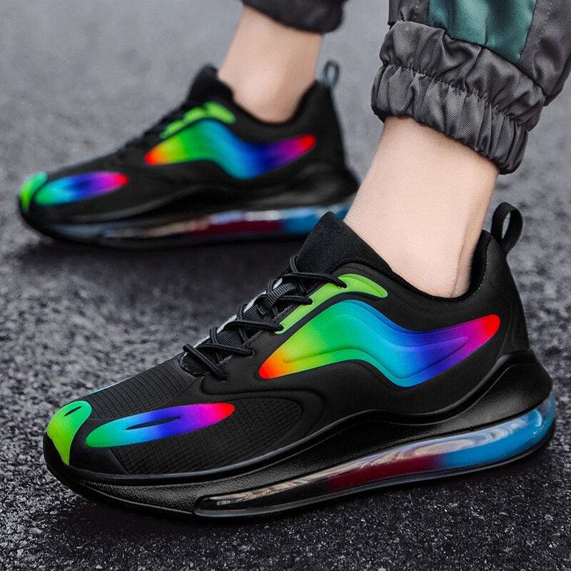 Colorful Mens Sports Comfortable Sneakers Man Running Shoes Air Cushion Mesh Shoes Black Outdoor Sport Tennis New Fashion White Sneakers Comfortable Mixed Colors Luxury Design