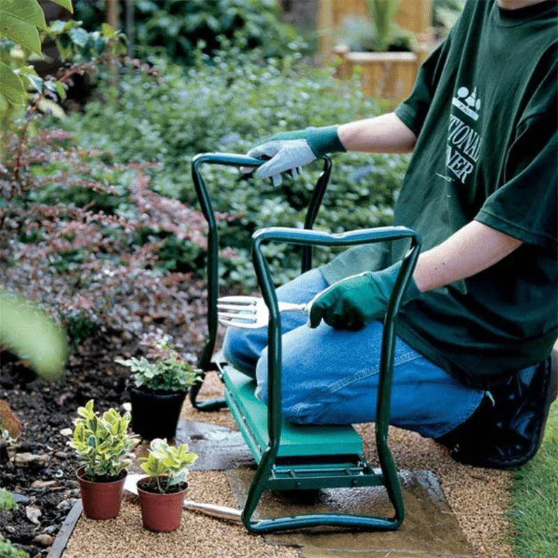 MANDOTOS Comfort Gardener Kneeler Ergonomic Foldable Garden Stool For Knees And Back