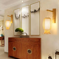 DecorBites™ Contemporary Bamboo Wall Sconce Light with Inner White Cylinder Shade