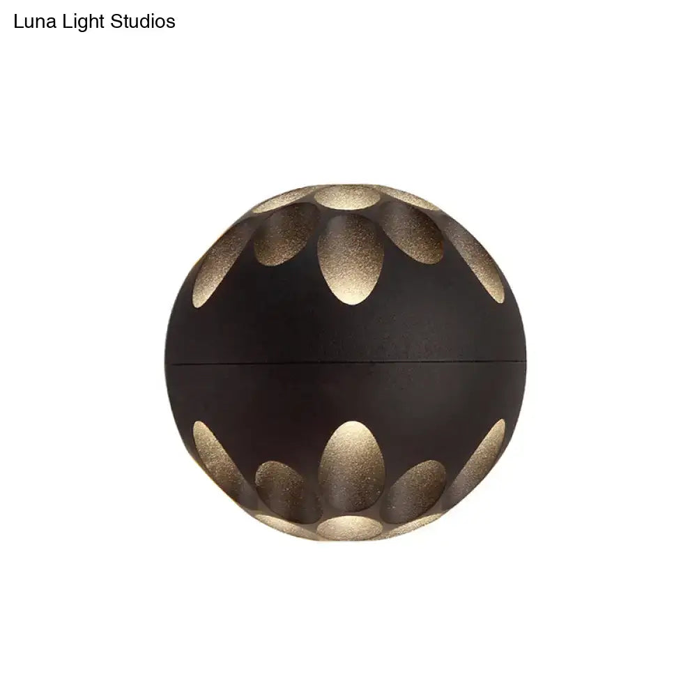 Contemporary black and gold spherical led wall lamp for bedroom