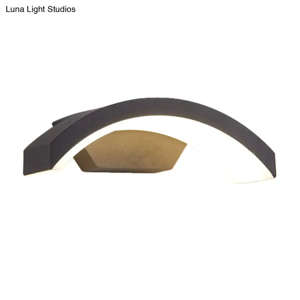 DecorBites™ Contemporary Black LED Wall Lamp for Courtyard - Flush Mount Sconce