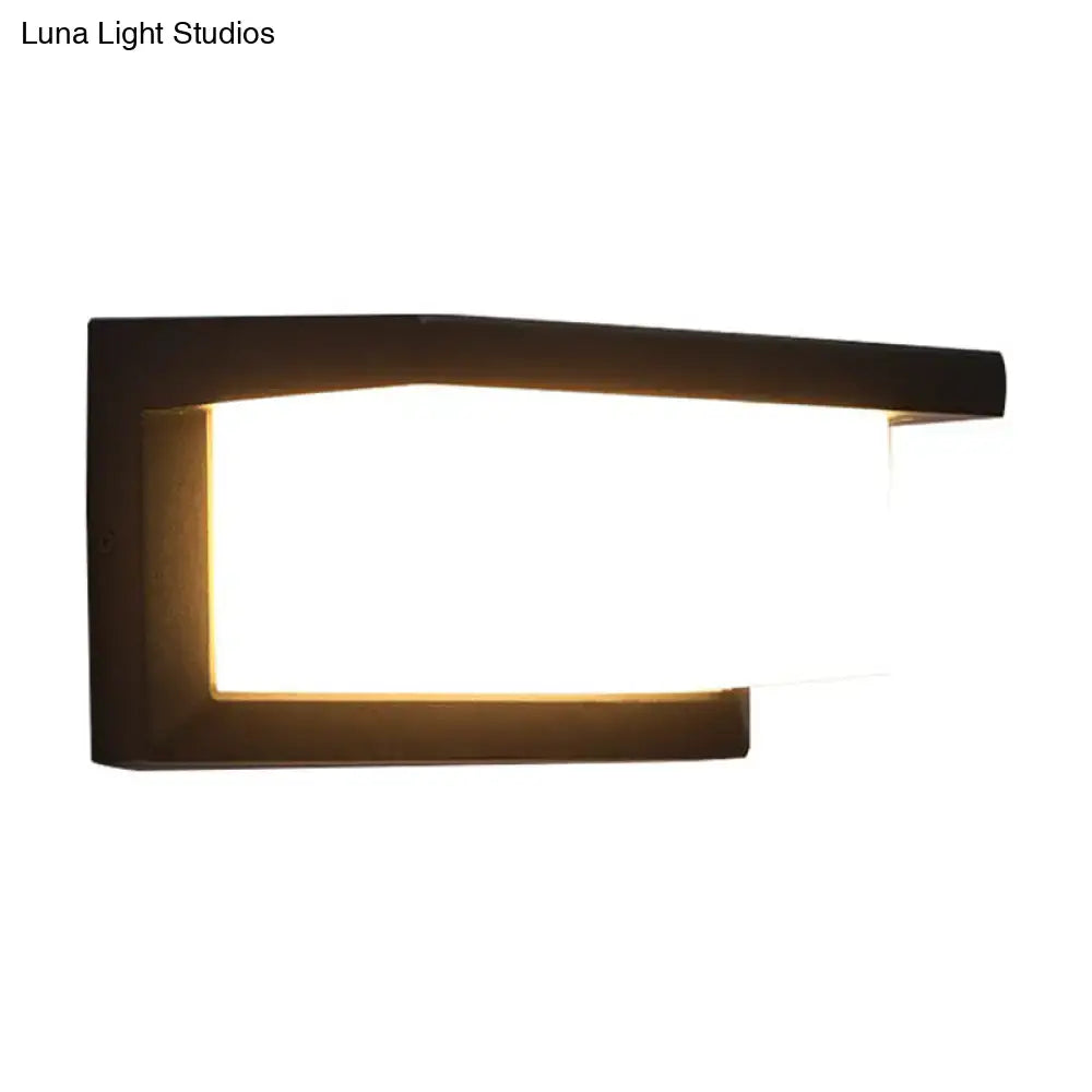 DecorBites™ Contemporary Black LED Wall Lamp for Courtyard - Flush Mount Sconce