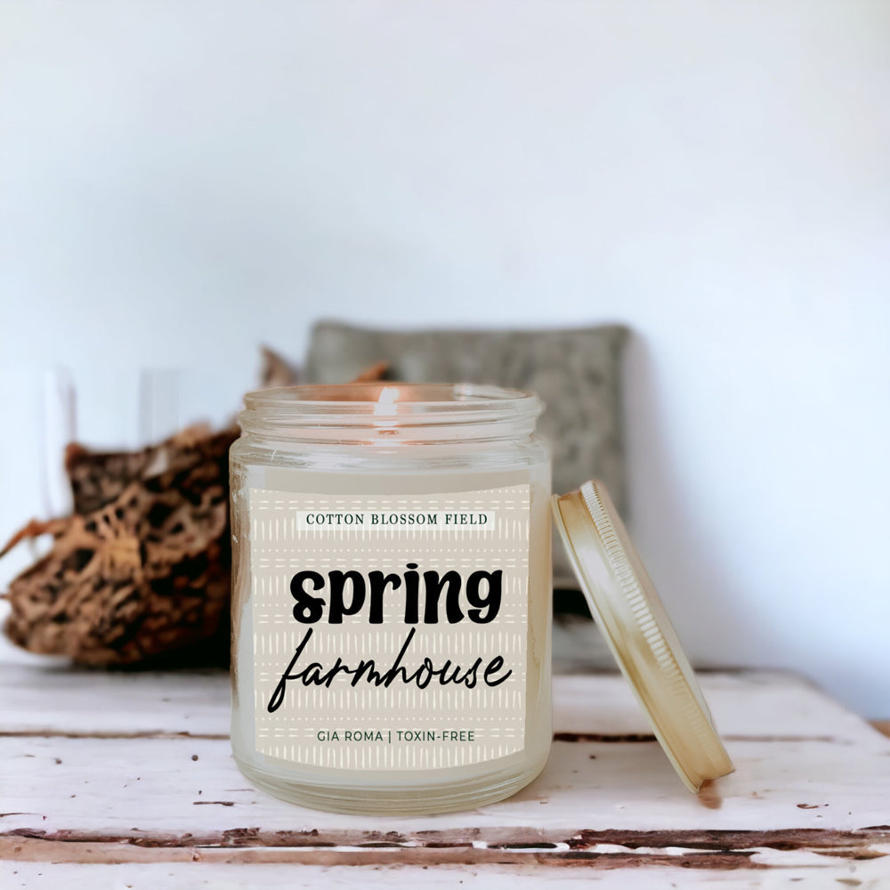 Cotton Blossom Soy Candle Fresh Lavender Cotton Spa Scent For Home