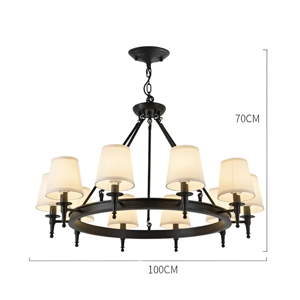DecorBites™ Country Retro Chandelier Fabric Lampshade Ceiling Pendant Light for Home Indoor Decor