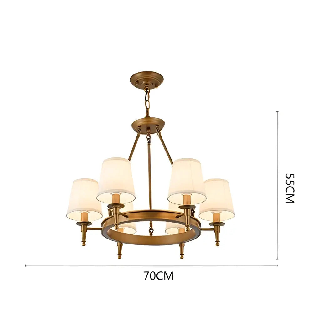 DecorBites™ Country Retro Chandelier Fabric Lampshade Ceiling Pendant Light for Home Indoor Decor