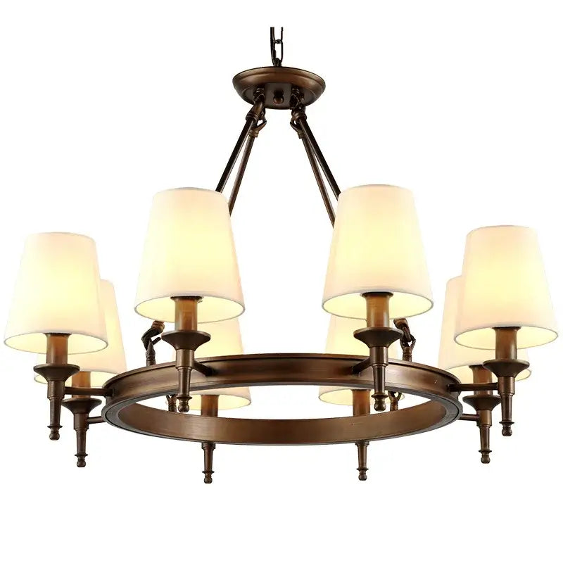 DecorBites™ Country Retro Chandelier Fabric Lampshade Ceiling Pendant Light for Home Indoor Decor