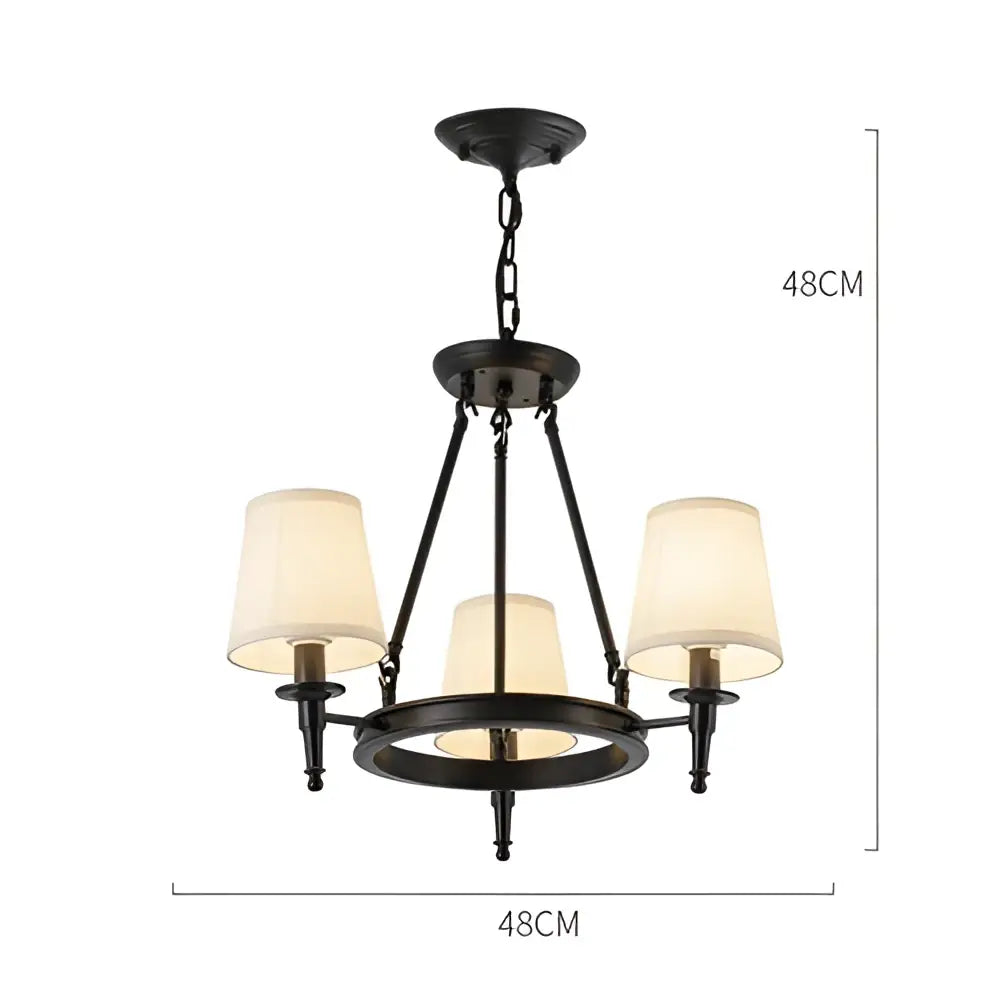 DecorBites™ Country Retro Chandelier Fabric Lampshade Ceiling Pendant Light for Home Indoor Decor
