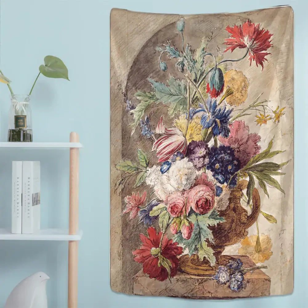 Court style floral oil painting tapestry – living room wall decor