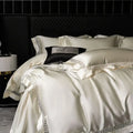 DecorBites™ Brocade Lace Edge Egyptian Cotton Bedding Set - 4Pcs
