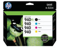 New, Pre-Owned - HP 940XL Black and 940 Color Combo 4.PK Inkjet Cartridge, CZ143FN