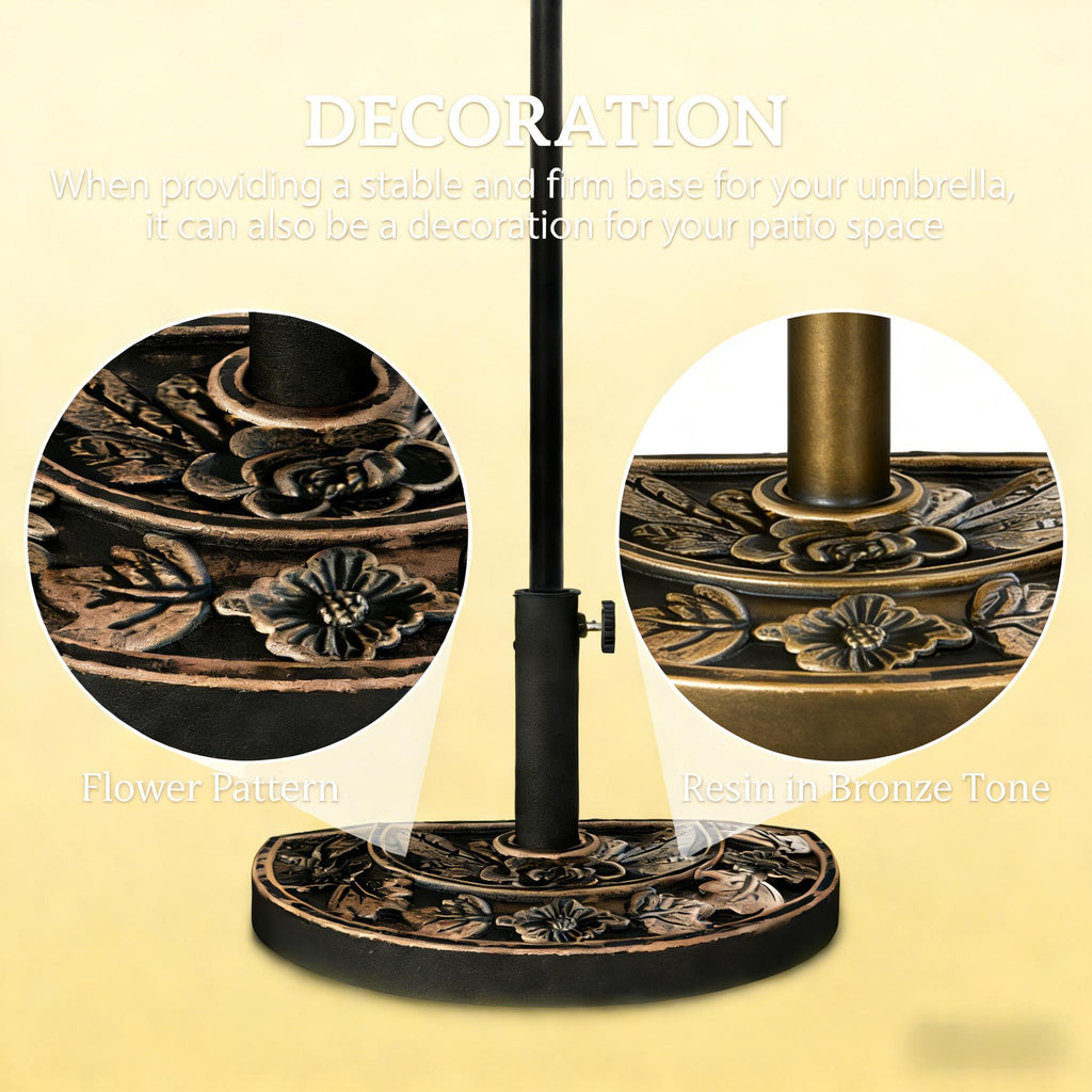 Patio Umbrella Half Round Base Bronze 19.75" x 12.25