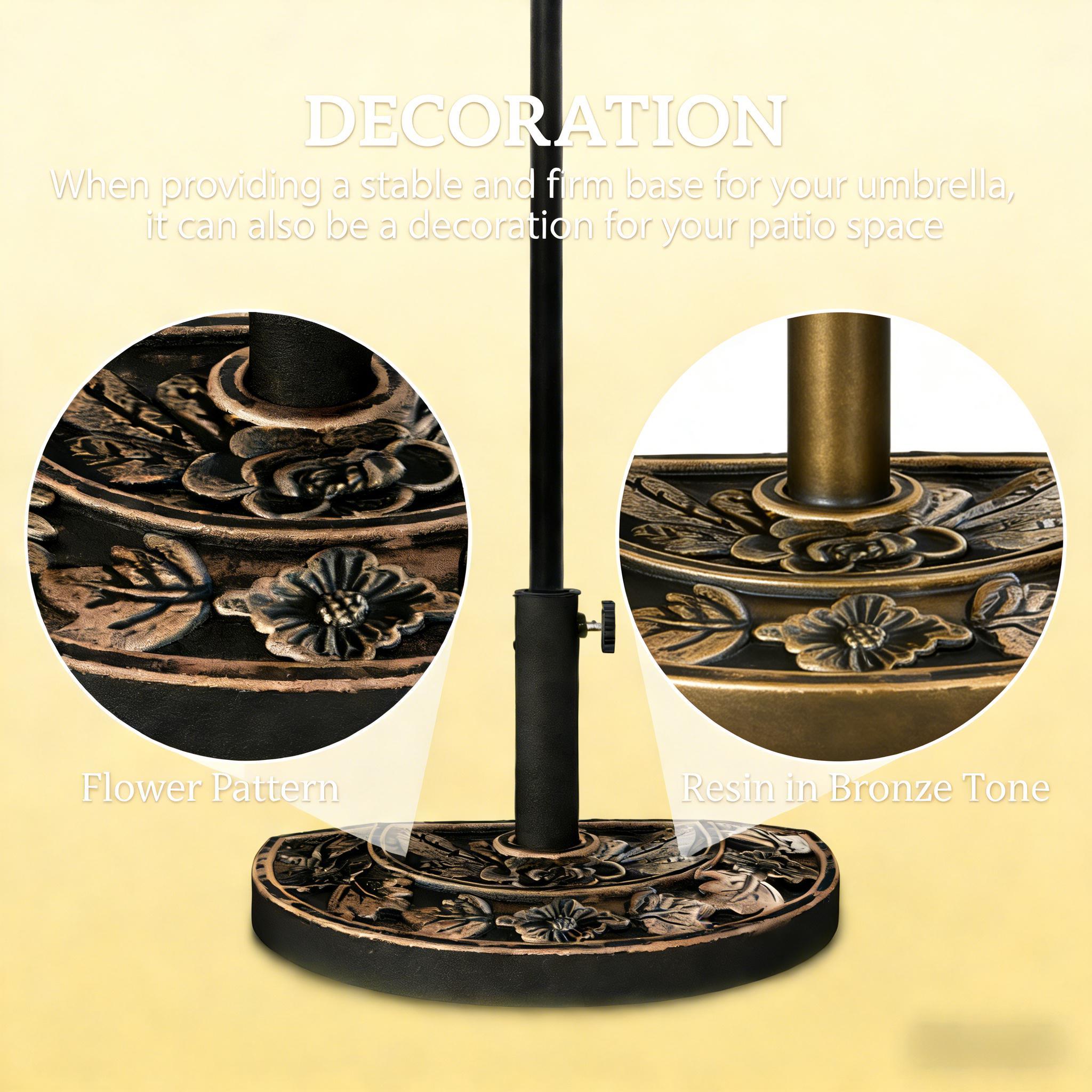 Patio Umbrella Half Round Base Bronze 19.75" x 12.25