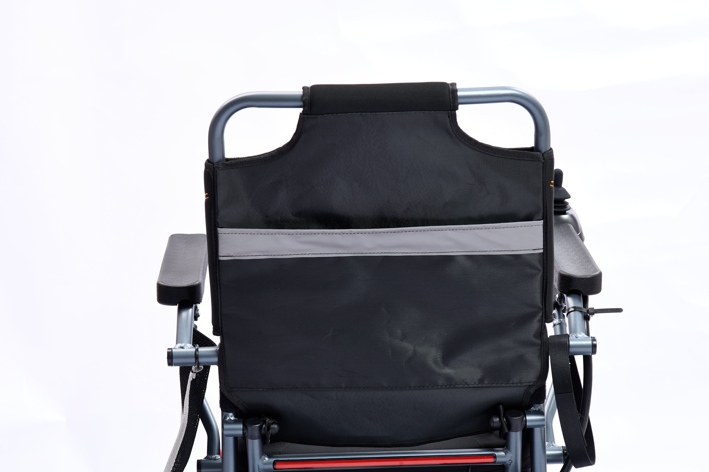 Wheelchair Electric Foldable Aluminum 300 LB 15 Mile Range Black Red