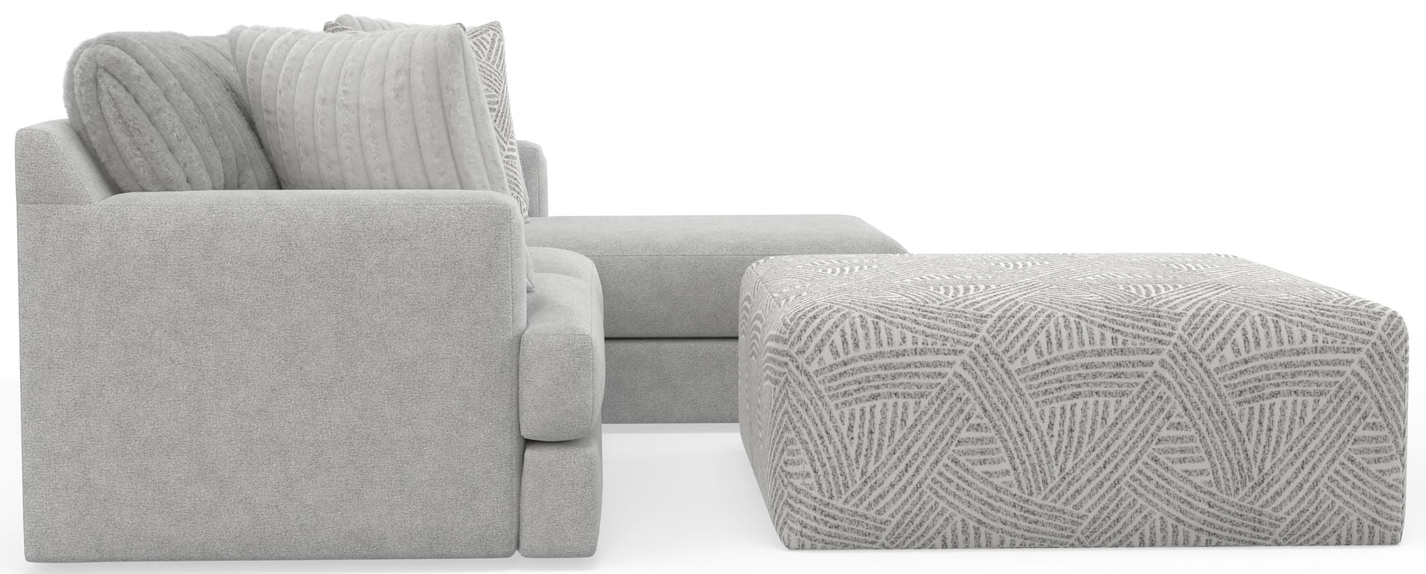 Logan - Upholstered Sectional With Comfort Coil Seating - 46" Cocktail Ottoman And Accent Pillows Included