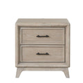 1 Piece Nightstand With Angled Feet, Dovetail Drawers, Bedroom Furniture - Oak