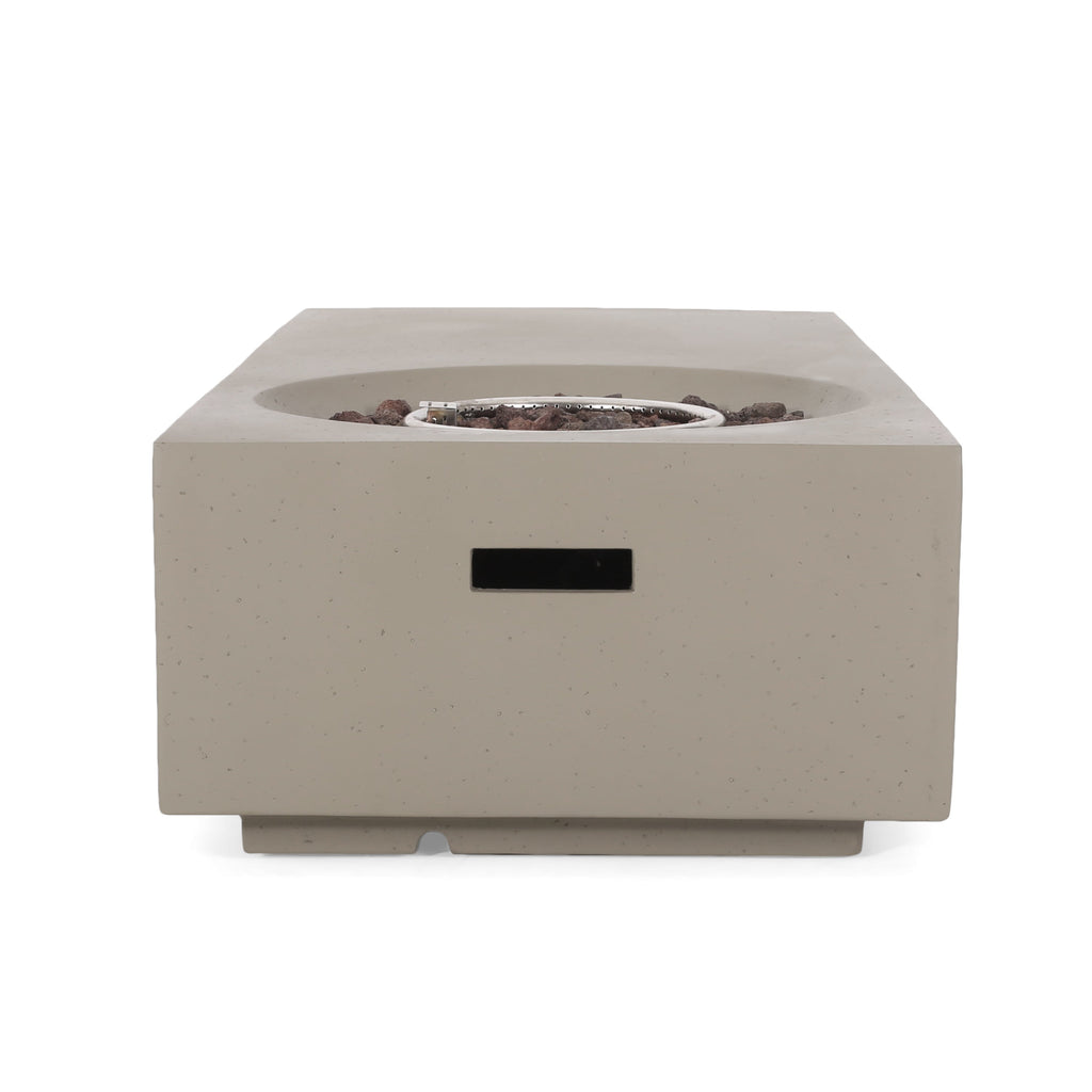 Rectangle 14.75 in MGO Fire Pit 50,000 BTU Light Grey (Tank Cover Not Included)