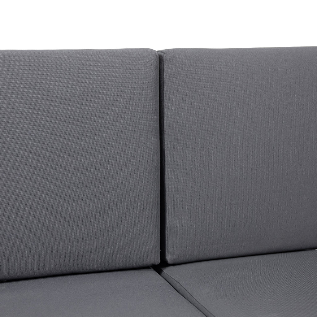Outdoor Patio Set Acacia Wood Gray 2 Piece Loveseat Coffee Table Cushions