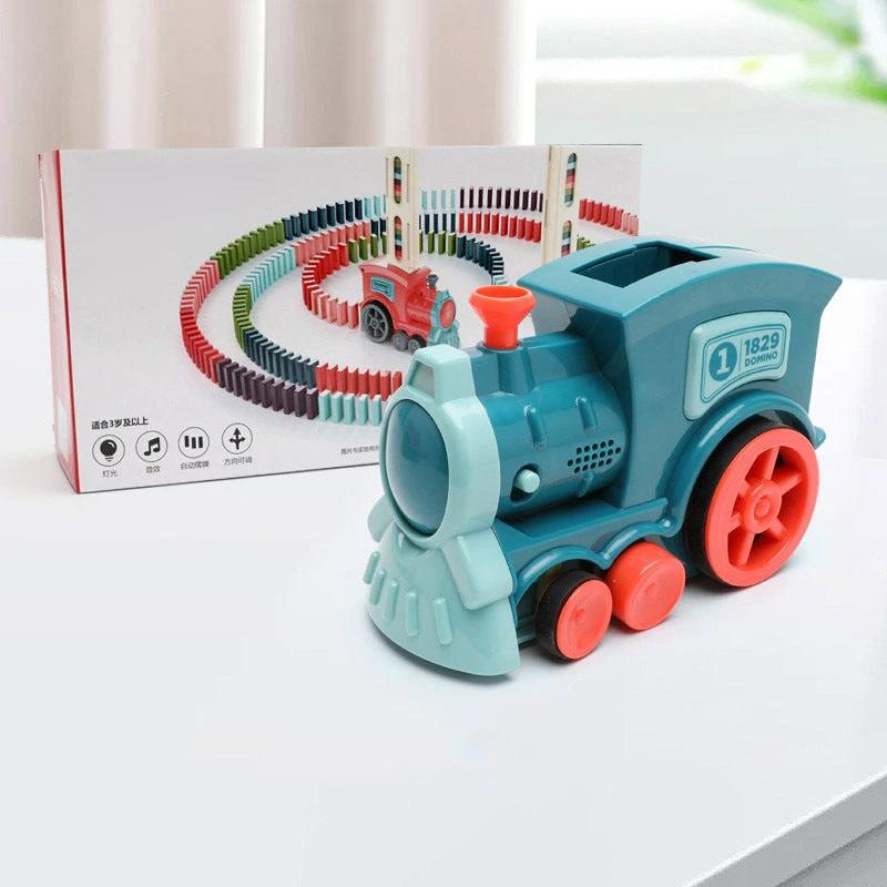 Mandotos Domino Train Toy Electric Automatic Building Blocks Set for Creative STEM Learning