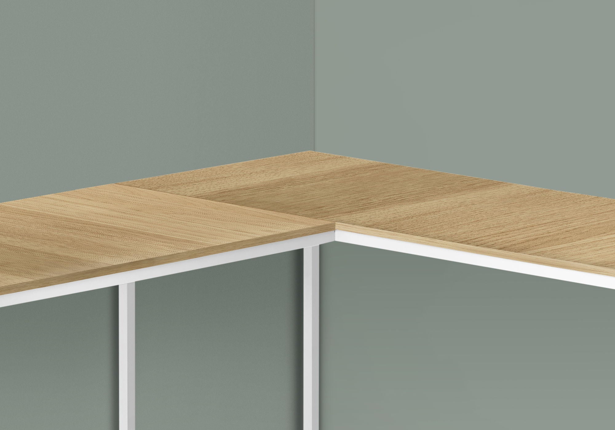 Computer Desk, Home Office, Corner, L Shape, Laptop, Marble Look Contemporary & Modern
