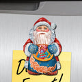 Beardy Santa Shaped Refrigerator Eco Wood Magnets Set of 3