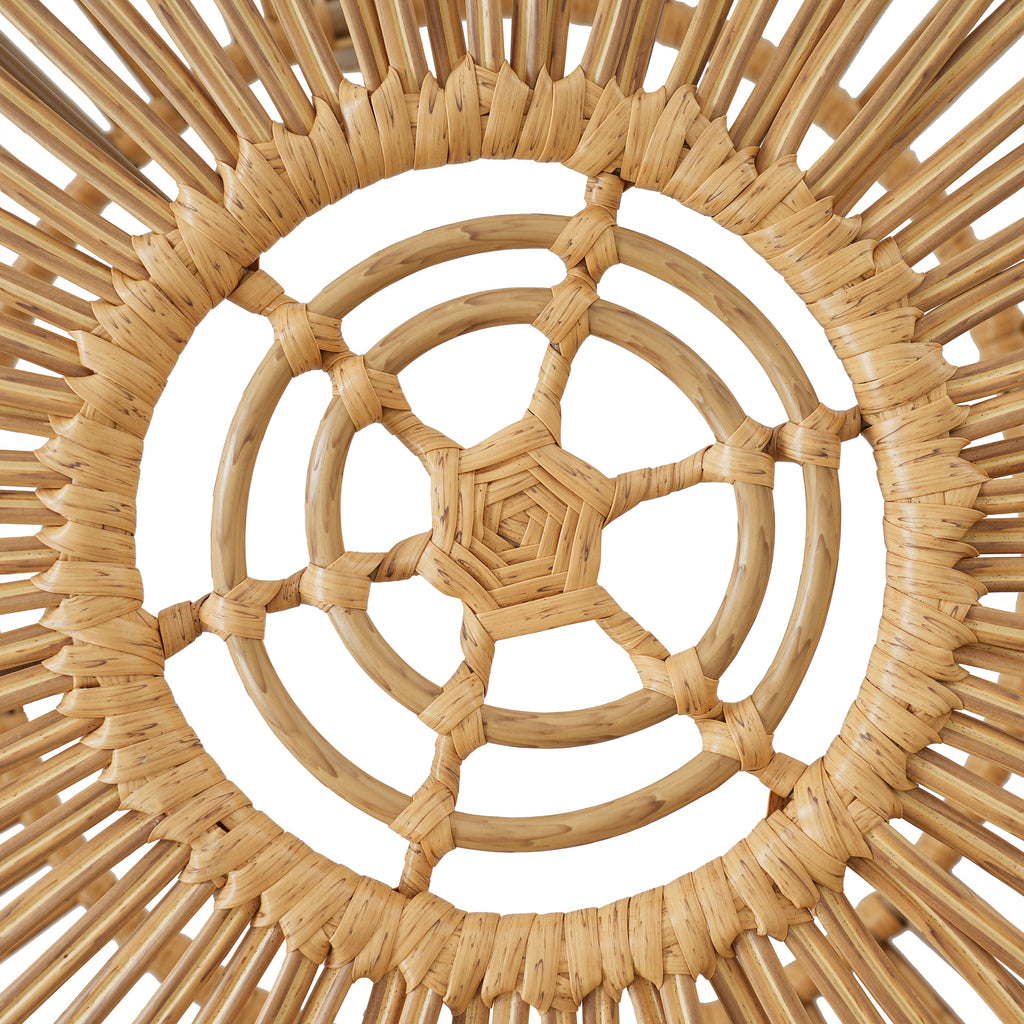 OTTAWA Coffee Table-Bohemian Faux Rattan Weave Accent Table for Indoor Outdoor