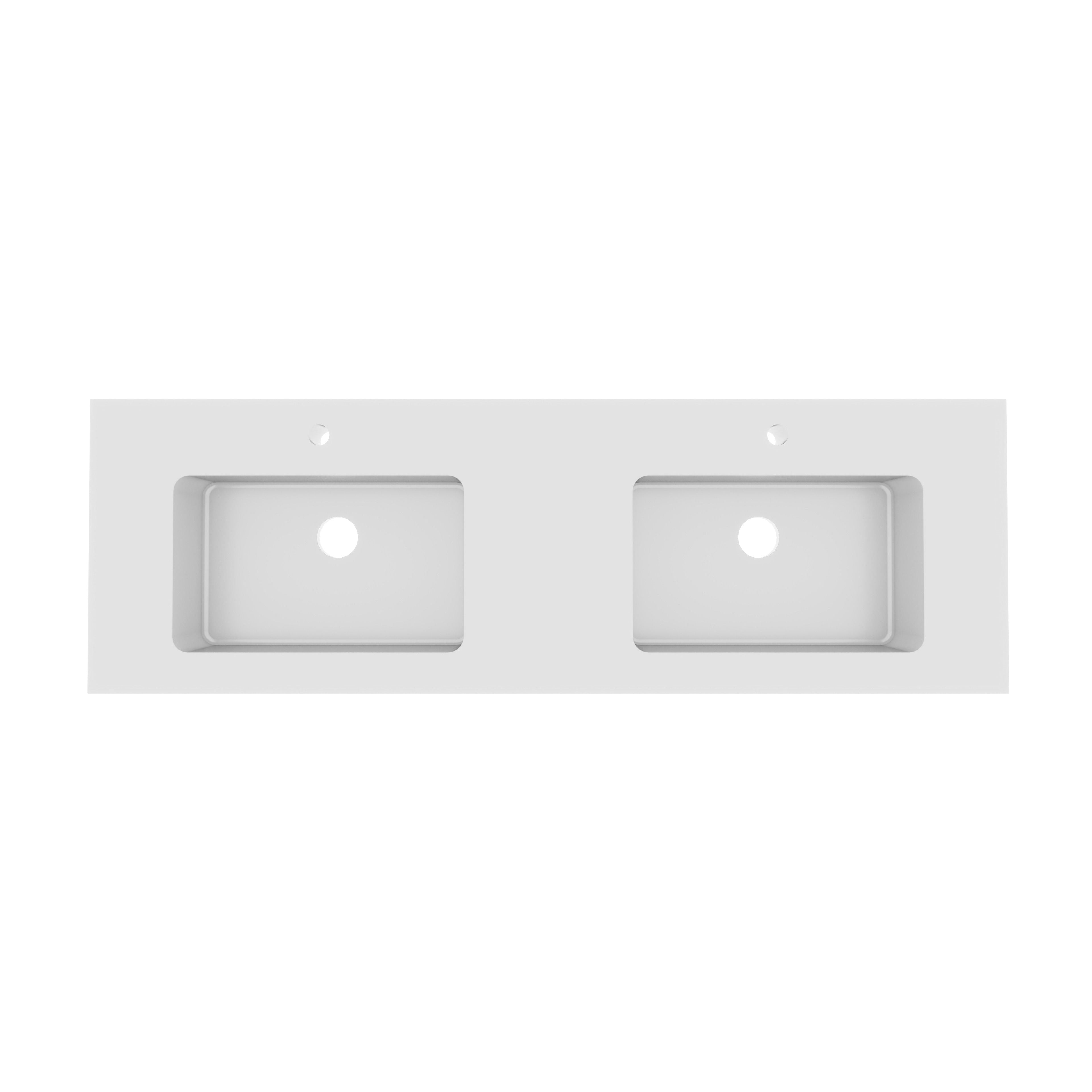 BB0272Y131 Integrated Solid Surface Basin Without Drain and Faucet, Glossy
