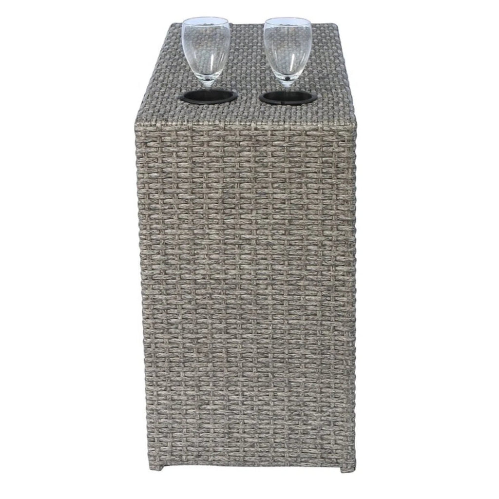 Outdoor Sectional Set HDPE Wicker Aluminum Gray 10 Piece 135 x 74 In