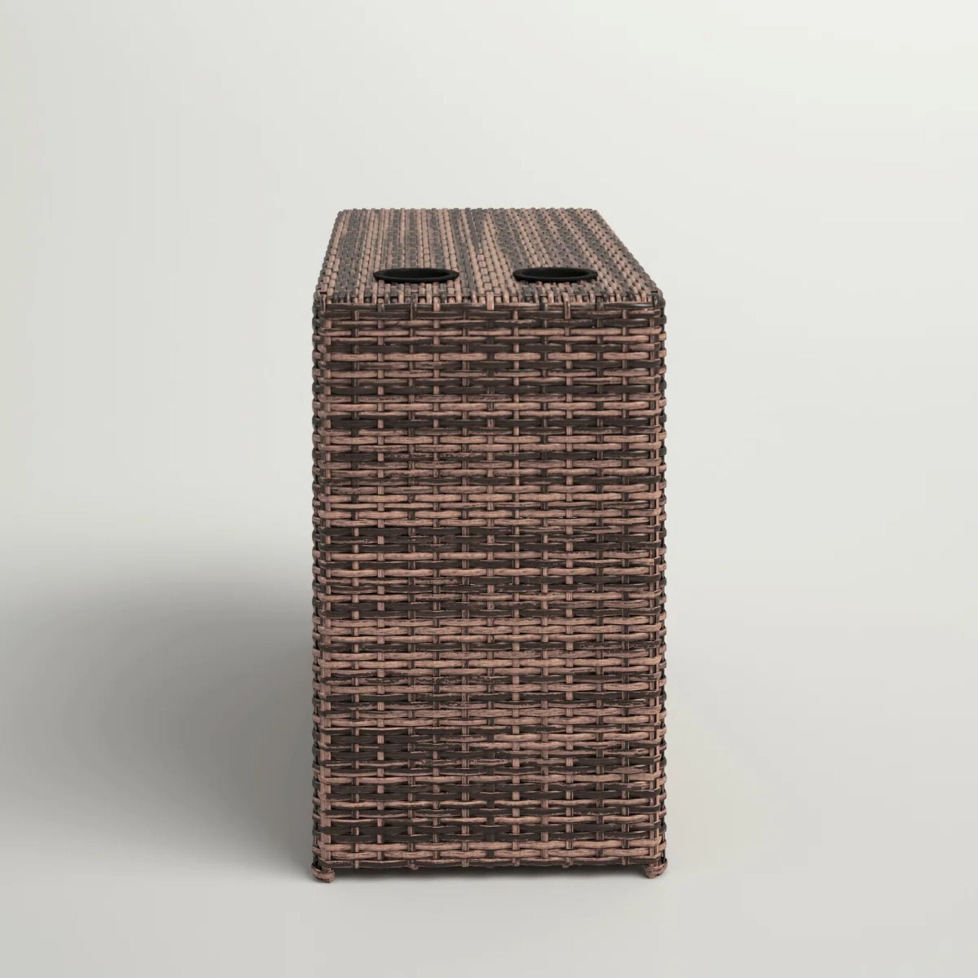 Outdoor Wicker Side Table 13x33x22" Espresso