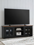 Wildenauer - XL TV Stand With Fireplace Option - Brown / Black