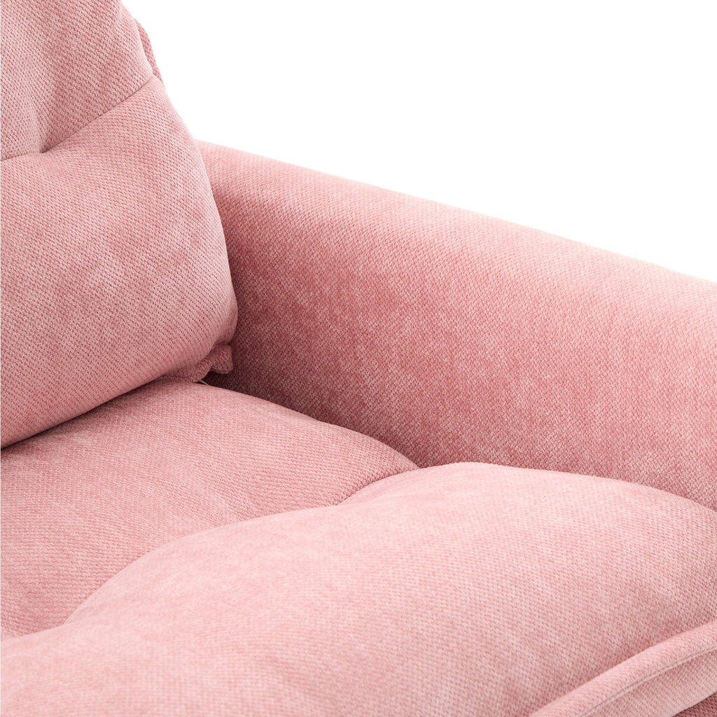 Accent Chair Swivel Barrel Chenille Pink Memory Foam
