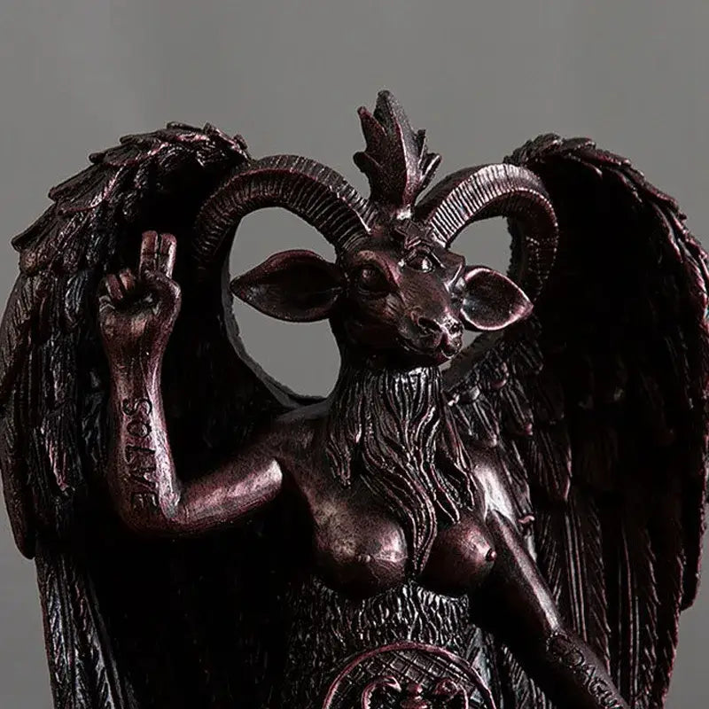 DecorBites™ Baphomet Horned Devil Statue 16cm: Satanic Goat Figurine for Home Office Decor