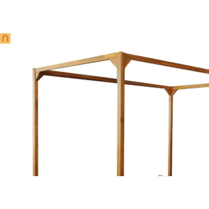 Outdoor Daybed Acacia Wood Teak Chaise Lounge with Curtains 79in