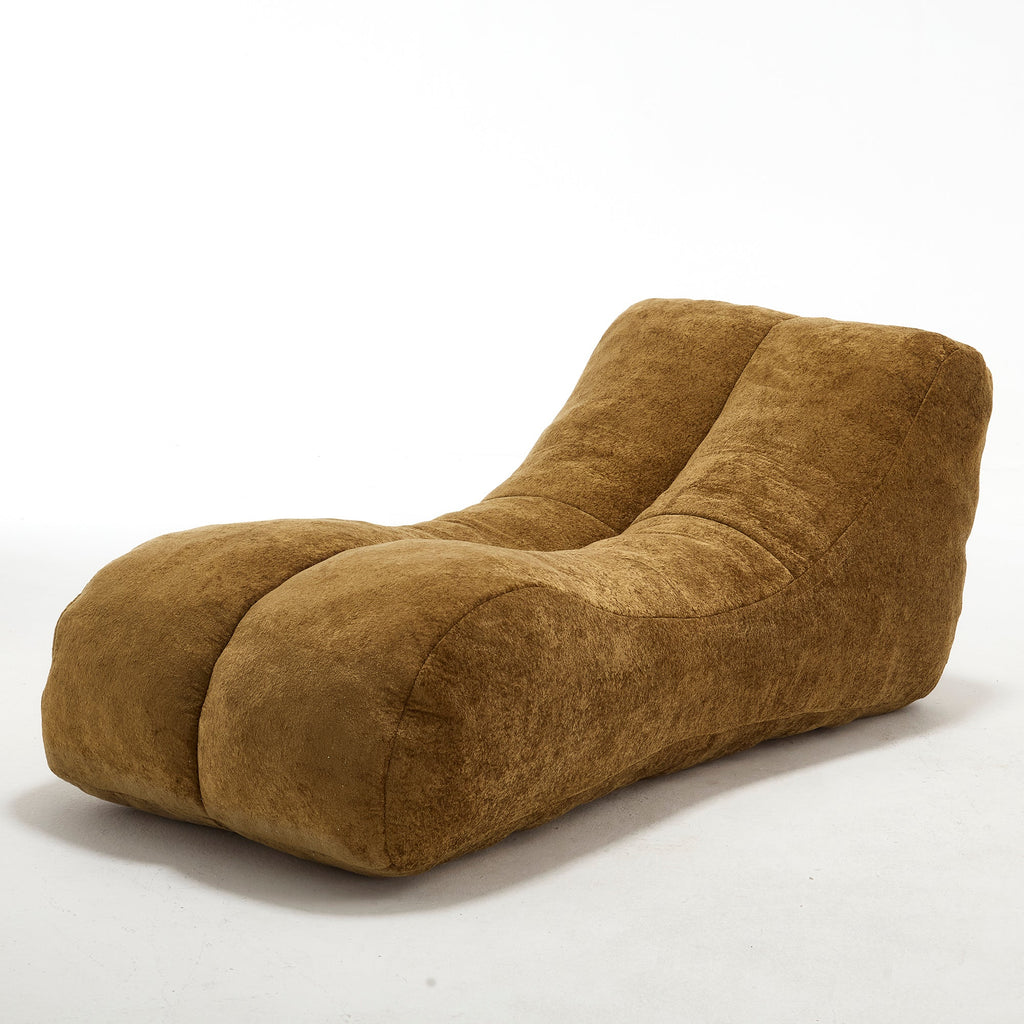 Bean Bag Sofa Chair Polyester Brown Foam Adult 59x30x23.6 In
